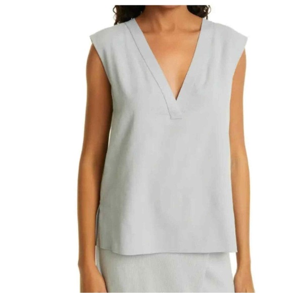 3 VINCE Rib Trim Double V-Neck Shell - Picture 9 of 13